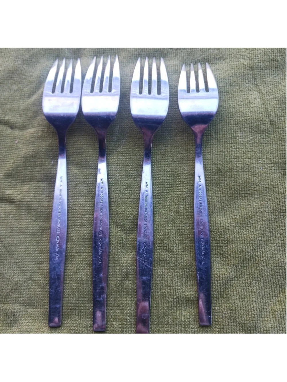 Oneida Wm A Rogers Spatada Forks Set of 4 Stainless Steel